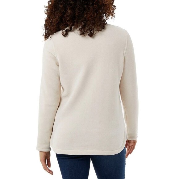 32 Degrees Woman XXL Pullover Sweater Quarter Zip Mock-Neck Shirt Tail Hem Top - Picture 3 of 4